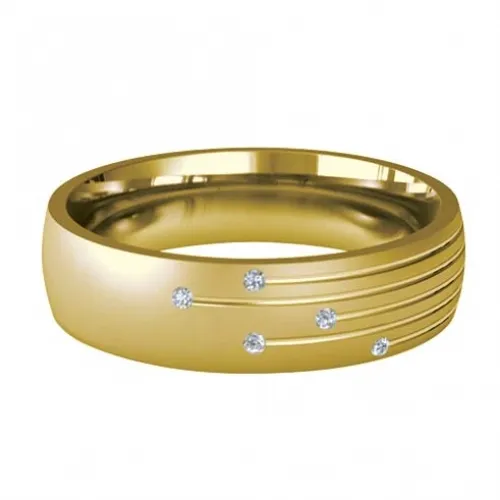 Patterned Designer Yellow Gold Wedding Ring - Motum